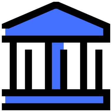 Banka simgesi, vektör illüstrasyonu basit tasarım