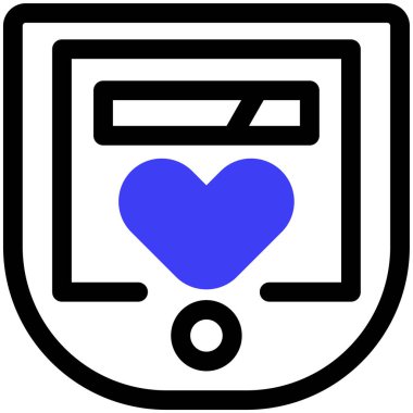 Kalp. Web simgesi basit illüstrasyon