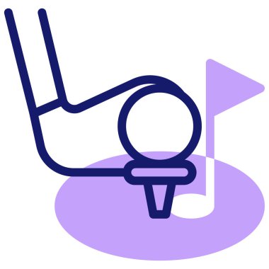 Golf ikonu, vektör illüstrasyonu basit tasarım