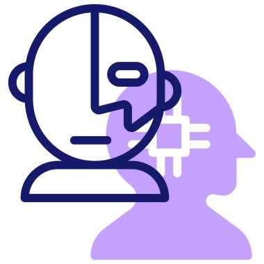 Sayborg. Web simgesi basit tasarım