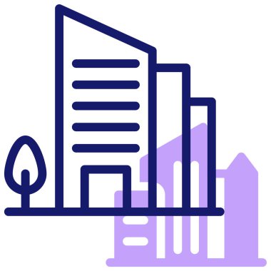 Bina. Web simgesi basit illüstrasyon