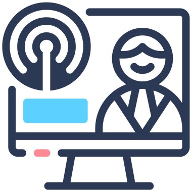 canlı yayın simgesi, vektör illüstrasyonu basit tasarım