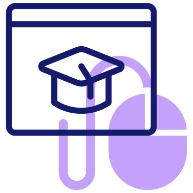 Online eğitim. Web simgesi basit illüstrasyon 