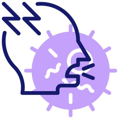 Öksür. Web simgesi basit illüstrasyon