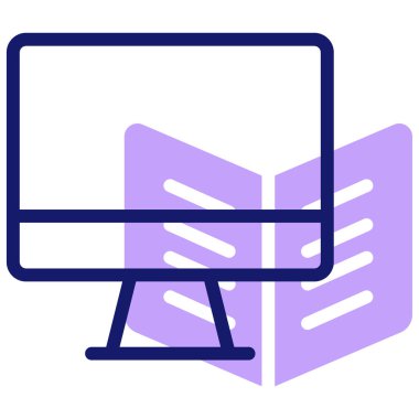 Dijital Kütüphane. Web simgesi basit illüstrasyon 