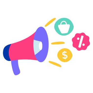 Tanıtım simgesi vektör illüstrasyonu