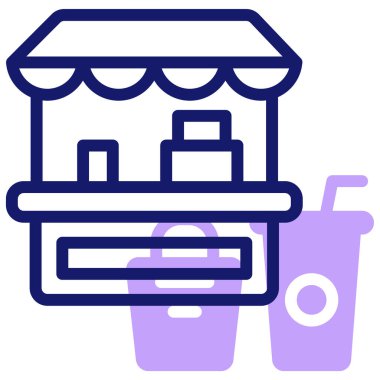 Bazaar modern simge, vektör illüstrasyonu 