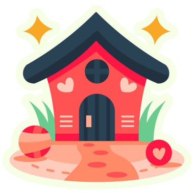 Ev. Web simgesi basit illüstrasyon