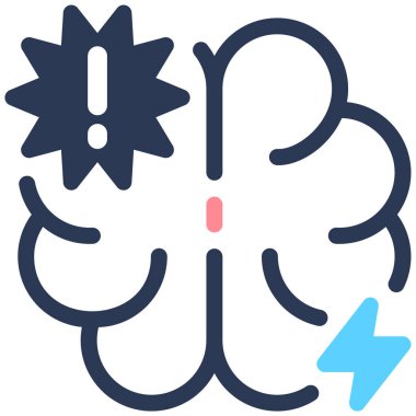 Beyin fırtınası ve zihin ikonu. Beynin özet çizimi