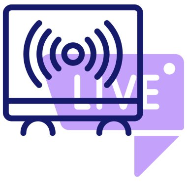 canlı yayın simgesi, vektör illüstrasyonu basit tasarım