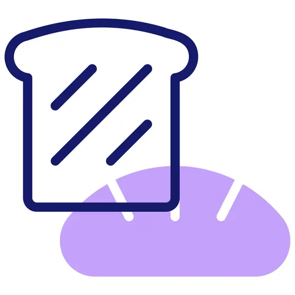 Brotteil Lebensmittel Illustration Einfaches Web Symbol — Stockvektor