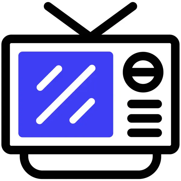 Icono Televisión Vector Ilustración Diseño Simple — Archivo Imágenes Vectoriales
