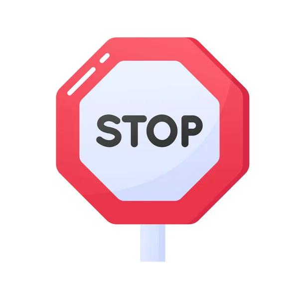 Stoppschild Web Symbol Einfache Illustration — Stockvektor