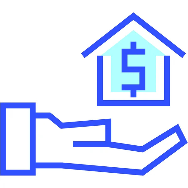 Hipoteca Ícone Web Ilustração Simples — Vetor de Stock