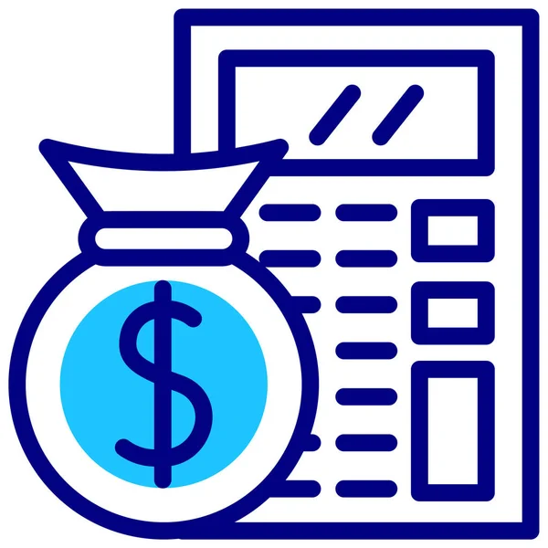 Orçamento Dinheiro Ícone Web Ilustração Simples — Vetor de Stock