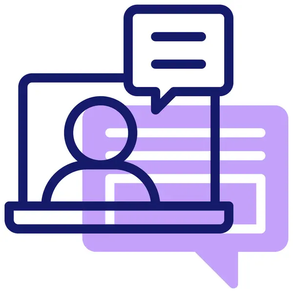 Online Meeting Chat Illustration Einfaches Web Icon — Stockvektor