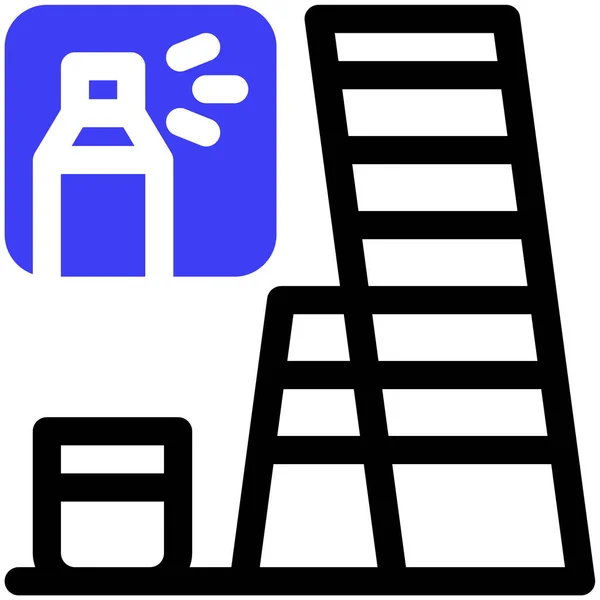 Ladder Icoon Vector Illustratie Eenvoudig Ontwerp — Stockvector