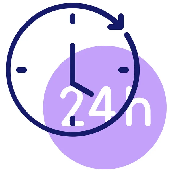 Uhr Mit Stunden Zeichen Web Icon Vektor Illustration — Stockvektor