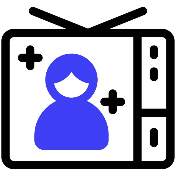 Icono Televisión Vector Ilustración Diseño Simple — Archivo Imágenes Vectoriales