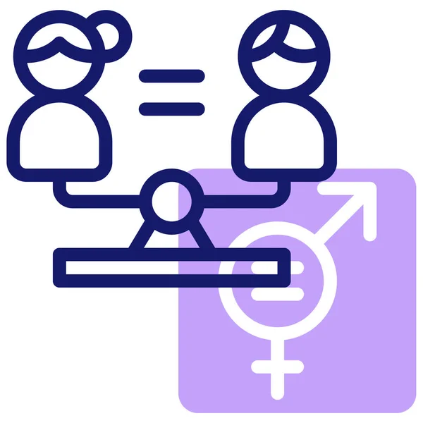 Иконка Гендерного Равенства Векторная Иллюстрация — стоковый вектор
