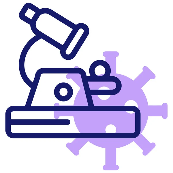 Microscopio Icono Web Ilustración Simple — Vector de stock