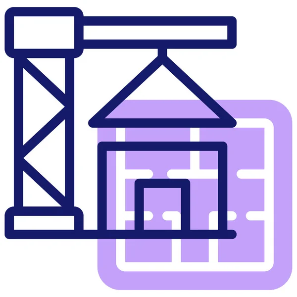 Construção Ícone Web Ilustração Simples — Vetor de Stock