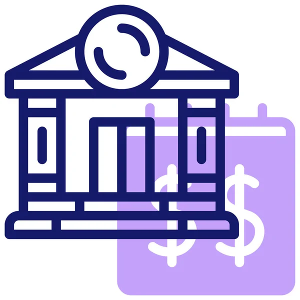 Ikona Banku Wektor Ilustracja Prosta Konstrukcja — Wektor stockowy