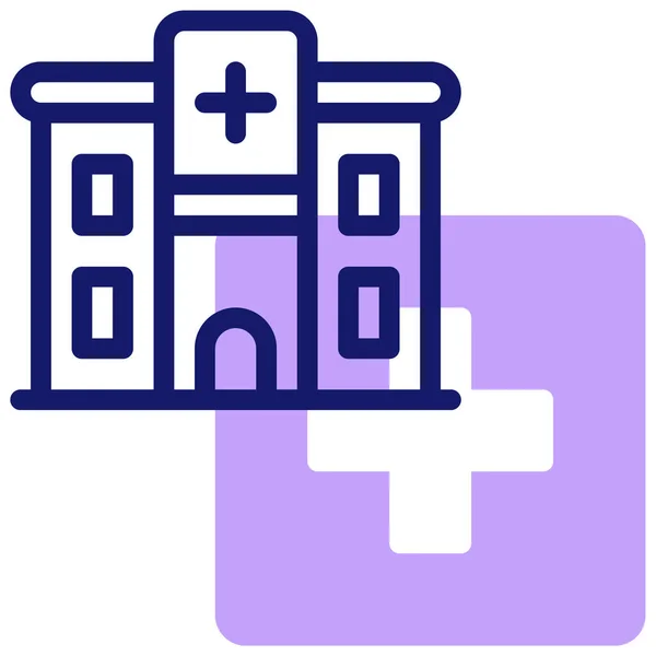 Hospital Building Icon Vector Illustration Simple Design — Stock Vector