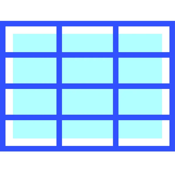Rektangulära Rutnät Verktyg Tecken Ikon Vektor Illustration — Stock vektor