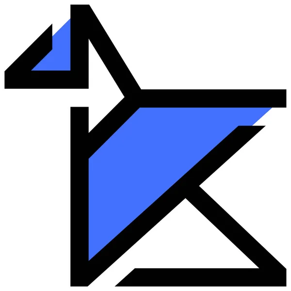 Origami Web Icon Simple Illustration — Stock Vector