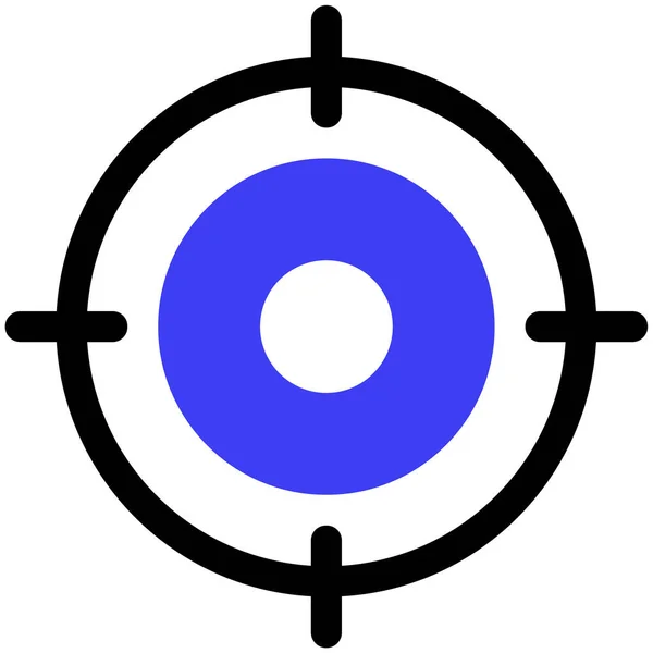Target Icon Vector Illustratie Eenvoudig Ontwerp — Stockvector