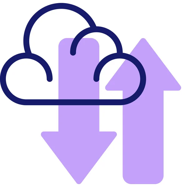 Cloud Computing Icoon Vector Illustratie Eenvoudig Ontwerp — Stockvector
