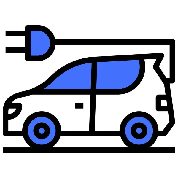 Elektroauto Web Symbol Einfache Illustration — Stockvektor