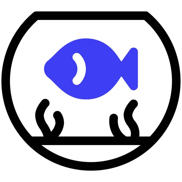 Icône Fish Bowl Illustration Vectorielle Design Simple — Image vectorielle