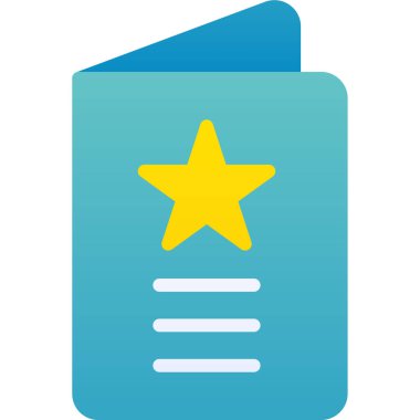 Sertifika vektör simgesi. biçim iki renkli düz sembol, mavi ve beyaz renkler, yuvarlak açılar, gri arkaplan