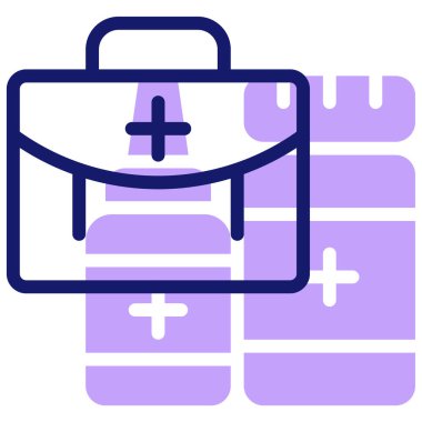 İlk yardım çantası. Basit resimleme