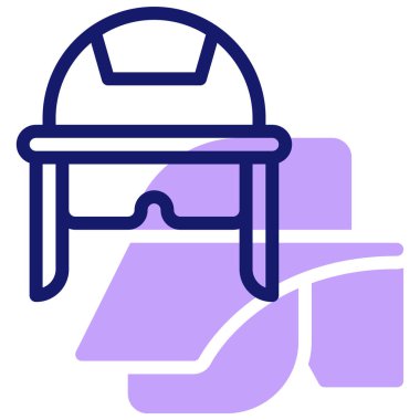 Miğfer. Web simgesi basit illüstrasyon