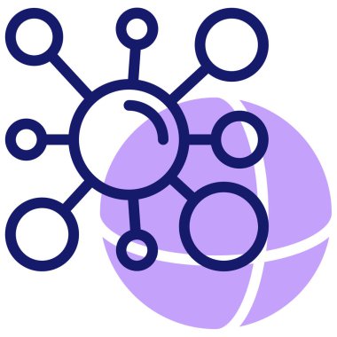 Bilgisayar ağı simgesi, vektör illüstrasyonu basit tasarım