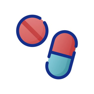 İlaç ve eczane illüstrasyonu, vektör illüstrasyonu basit tasarım