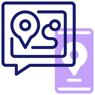 Harita. Web simgesi basit illüstrasyon