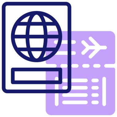 Pasaport web simgesi vektör illüstrasyonu