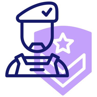 Askeri Subay. Basit illüstrasyon