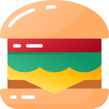 Hamburger. Web simgesi basit illüstrasyon
