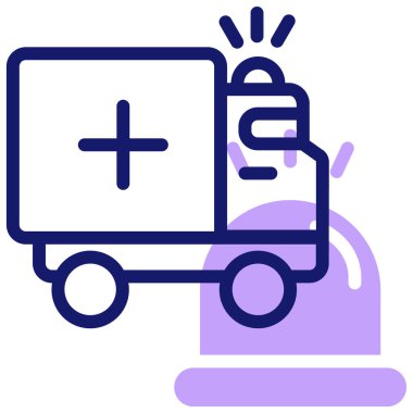 Ambulans. Web simgesi basit illüstrasyon 