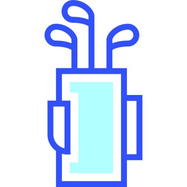 golf çantası simgesi, vektör illüstrasyonu basit tasarım