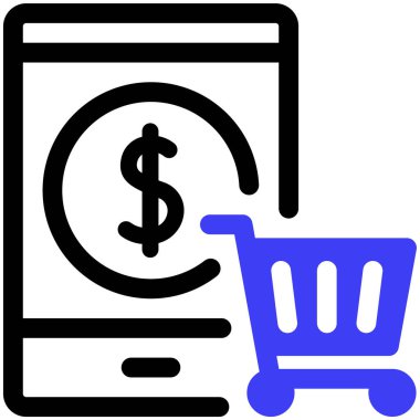 Alışveriş. Web simgesi basit illüstrasyon