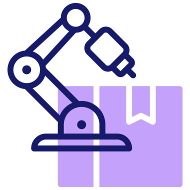 Endüstriyel robot simgesi, vektör illüstrasyonu basit tasarım