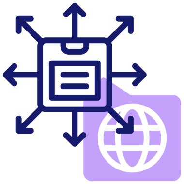 Dağıtım. Web simgesi basit illüstrasyon