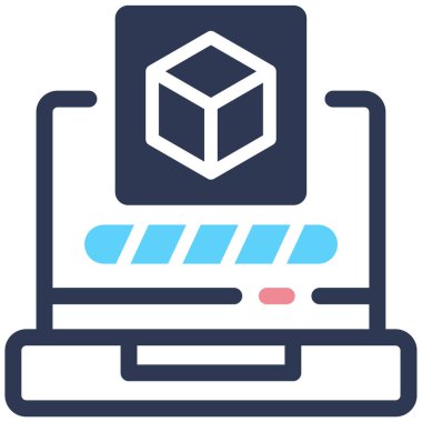 3B Modelleme modern simgesi, vektör illüstrasyonu