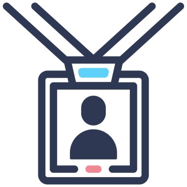 Kimlik kartı simgesi basit illüstrasyon